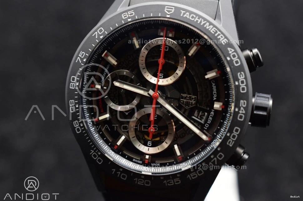 XF Ceramic Cal. 45mm Carrera Full 01 A Elegant 535 Blk HEUER 0714